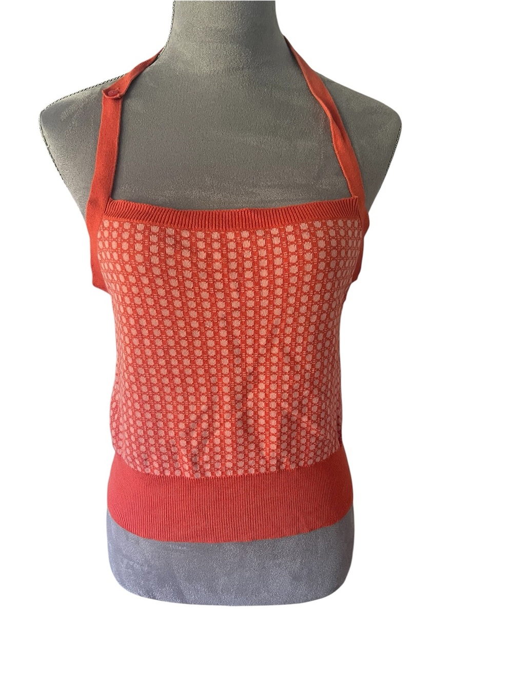 Moda International Orange/Coral Halter Knit Camisole